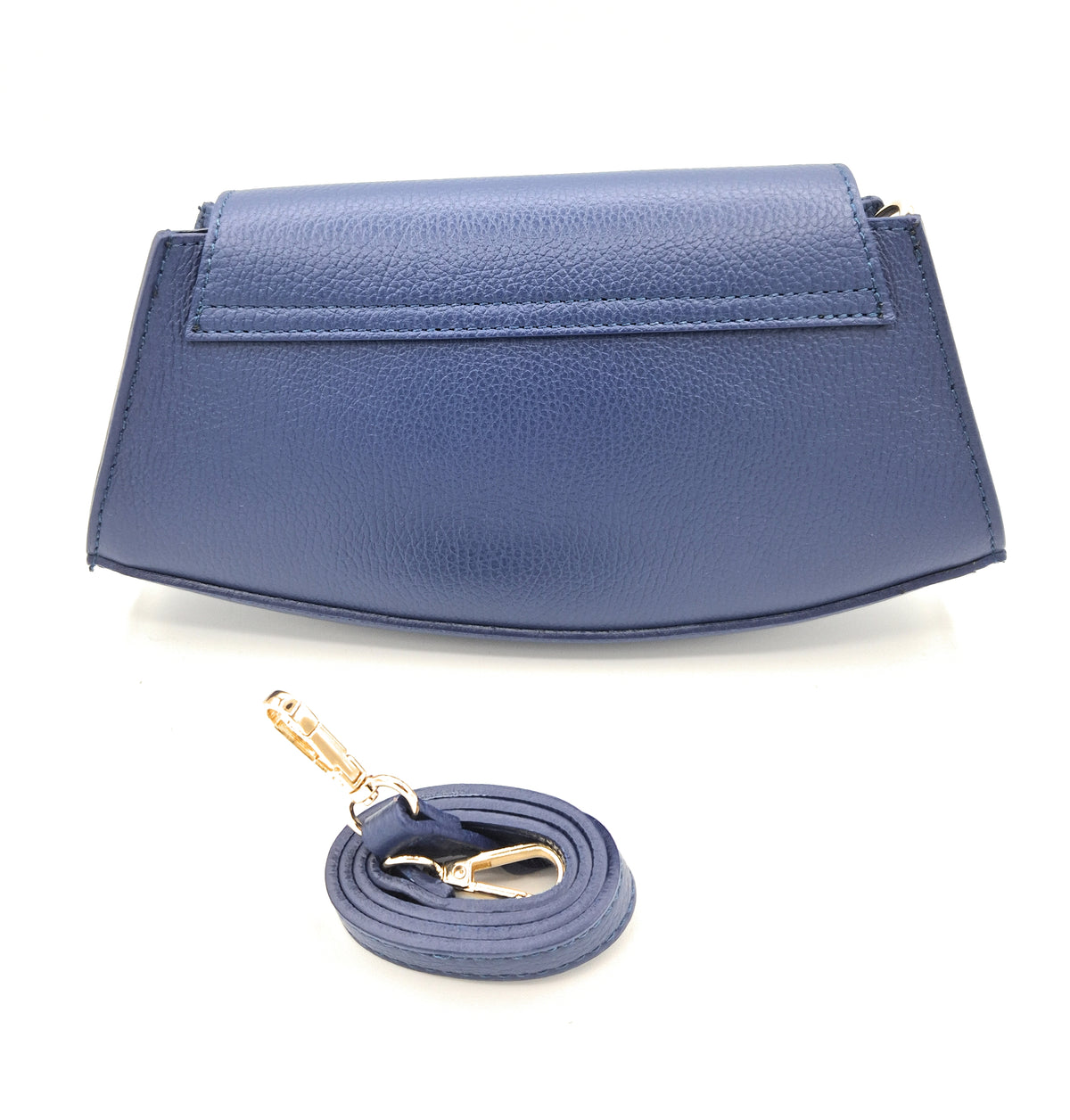 Sac à bandoulière demi-lune en cuir Paco ~ Bleu royal