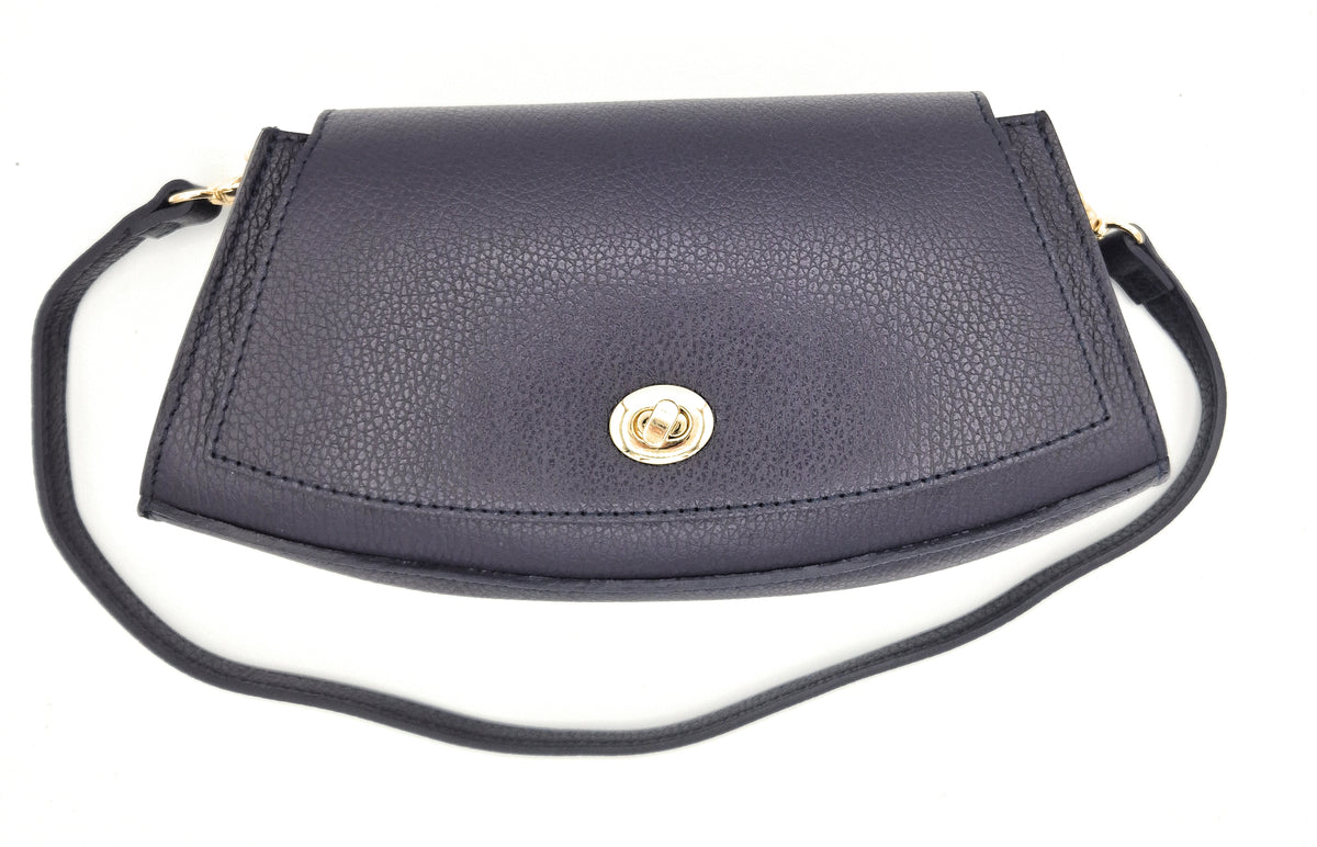 Sac à bandoulière demi-lune en cuir Paco ~ Violet