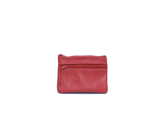 Porte-monnaie Isi en cuir revalorisé ~ Rouge prune