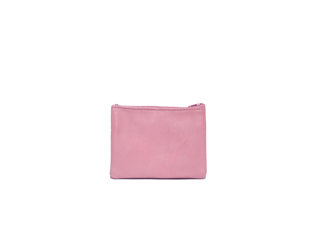 Porte-monnaie Isi en cuir revalorisé ~ Corail
