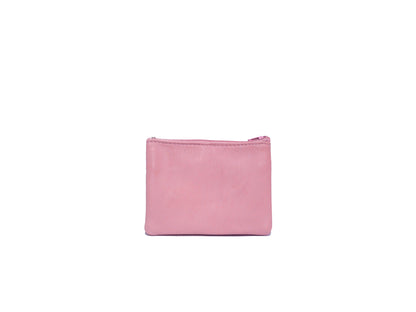 Porte-monnaie Isi en cuir revalorisé ~ Corail