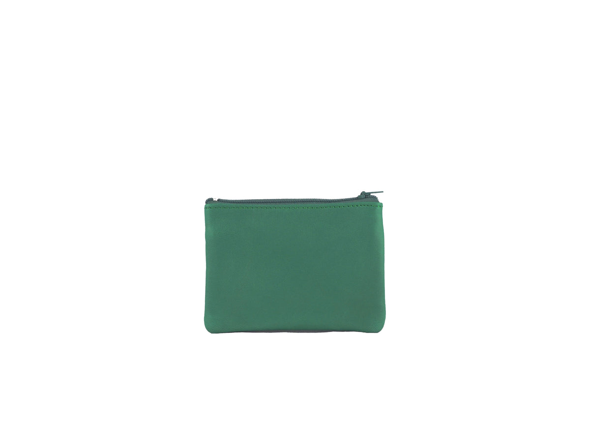 Porte-monnaie Isi en cuir revalorisé ~ Vert émeraude