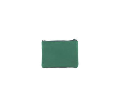 Porte-monnaie Isi en cuir revalorisé ~ Vert émeraude
