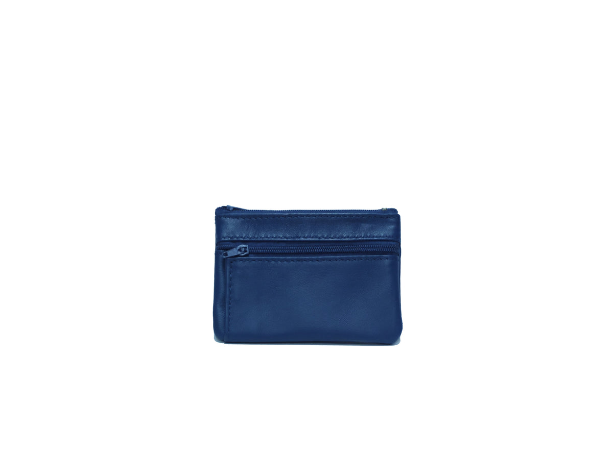 Porte-monnaie Isi en cuir revalorisé ~ Bleu nuit