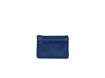 Porte-monnaie Isi en cuir revalorisé ~ Bleu nuit