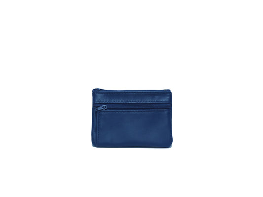 Porte-monnaie Isi en cuir revalorisé ~ Bleu nuit