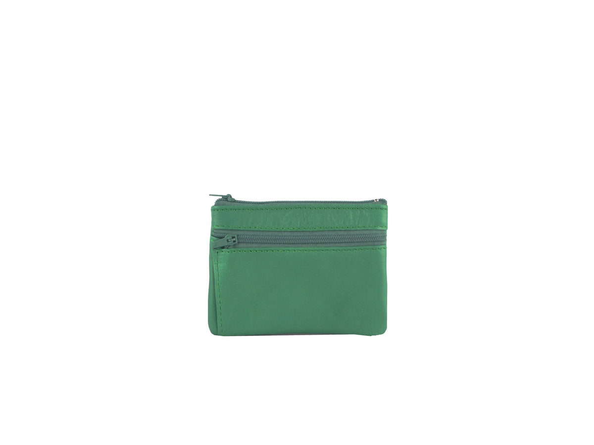 Porte-monnaie Isi en cuir revalorisé ~ Vert