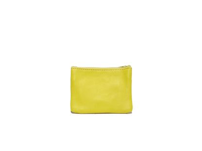 Porte-monnaie Isi en cuir revalorisé ~ Jaune citron