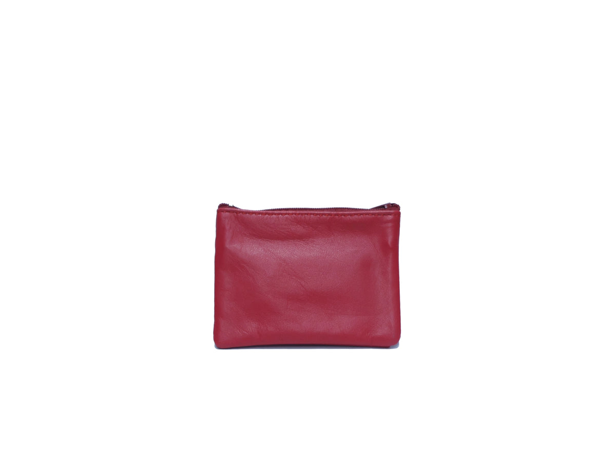 Porte-monnaie Isi en cuir revalorisé ~ Rouge foncé