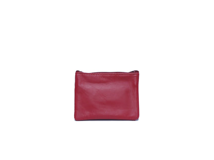 Porte-monnaie Isi en cuir revalorisé ~ Rouge foncé