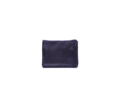Porte-monnaie Isi en cuir revalorisé ~ Aubergine