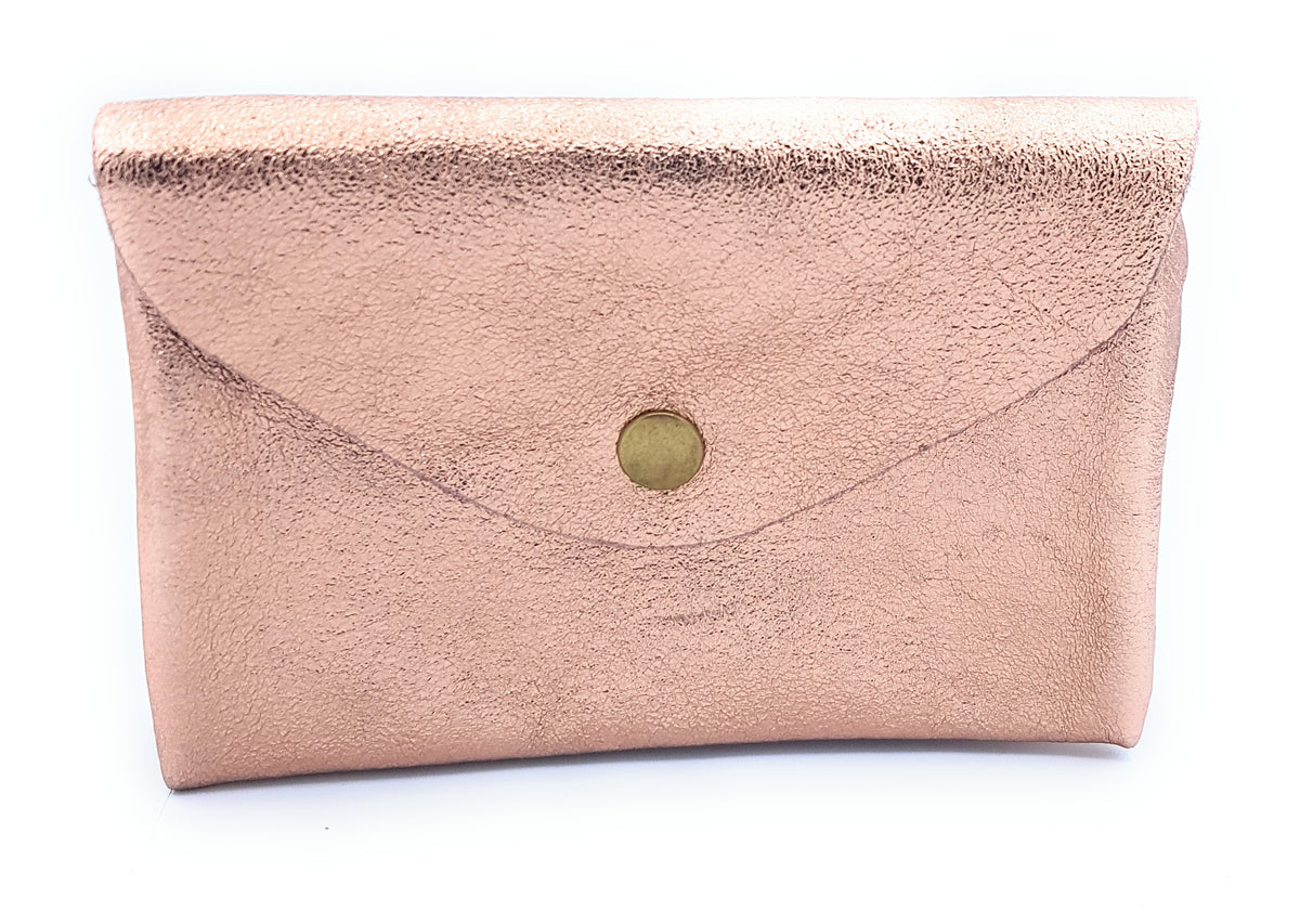 Porte-monnaie Aquene en cuir irisé Champagne