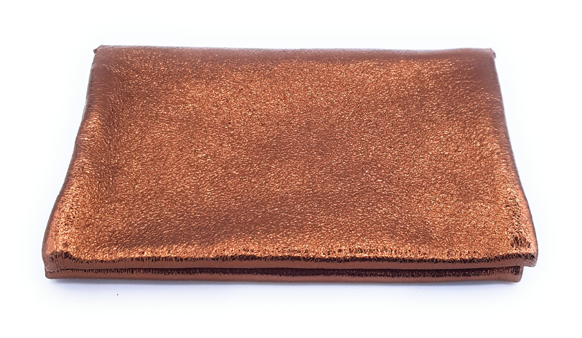 Porte-monnaie Aquene en cuir irisé Marron cuivré