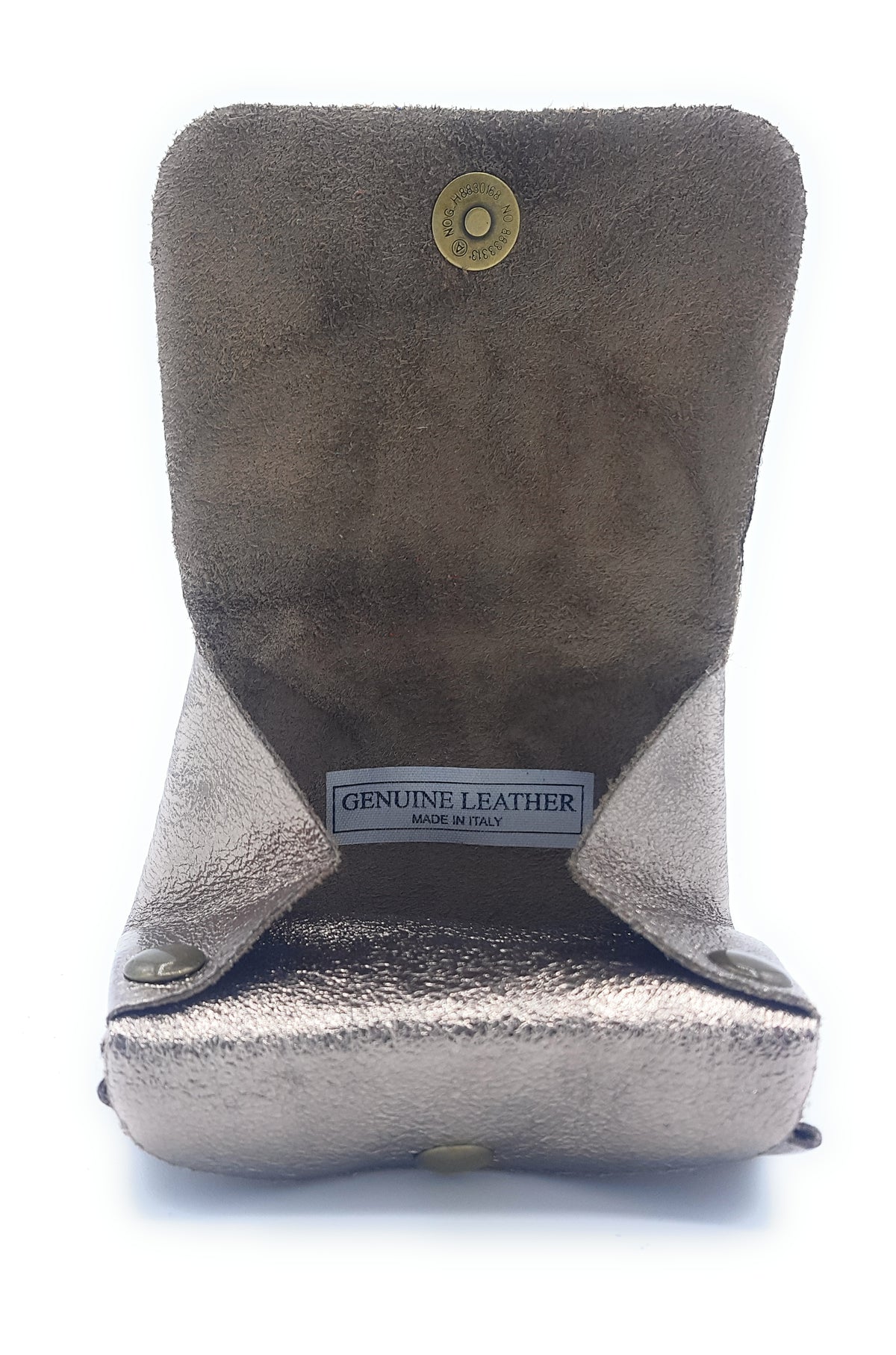 Porte-monnaie Etania en cuir irisé Etain