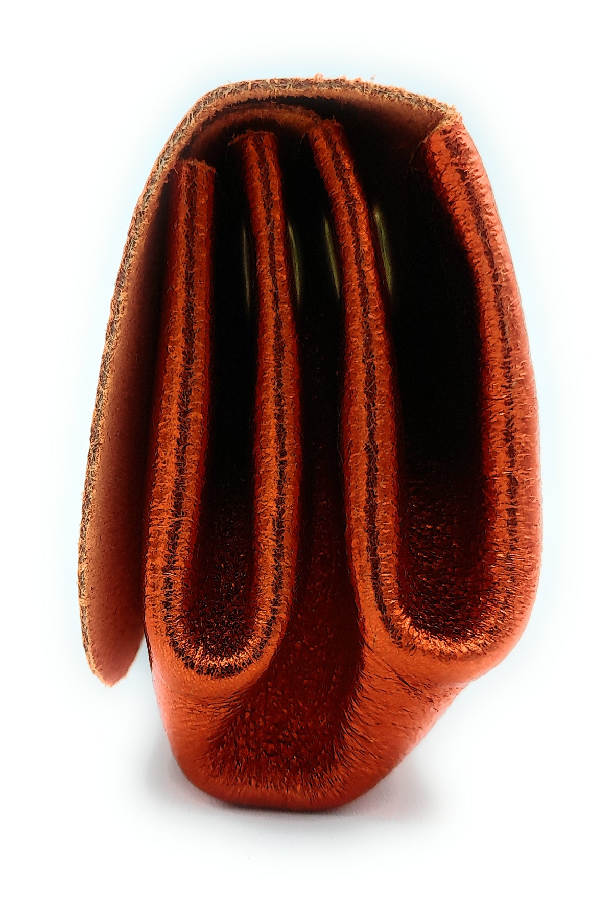Porte-monnaie Etania en cuir irisé Orange