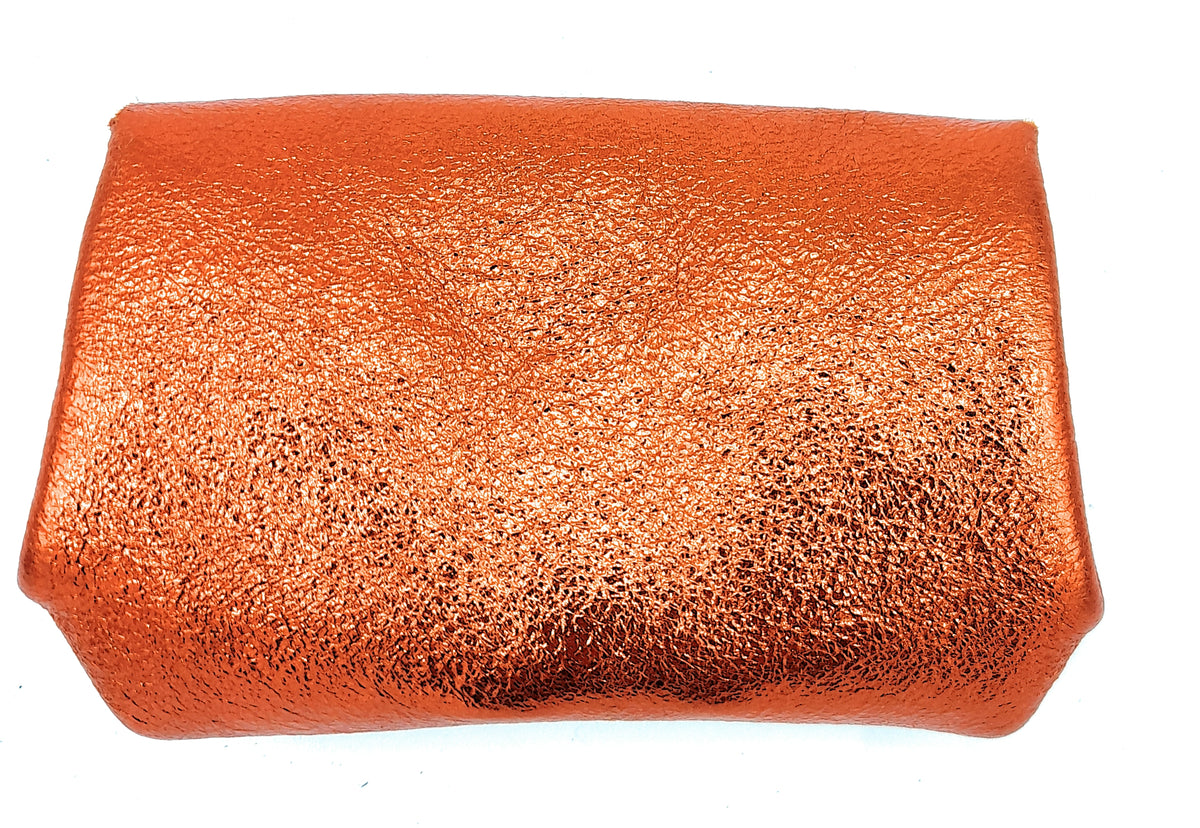 Porte-monnaie Etania en cuir irisé Orange