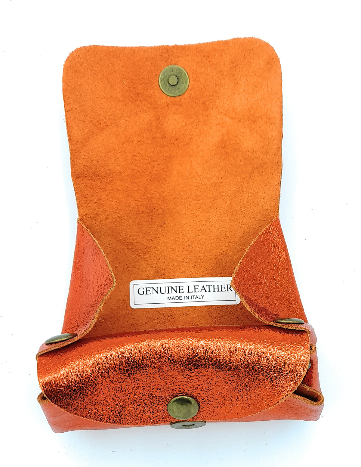 Porte-monnaie Etania en cuir irisé Orange