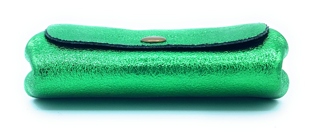 Porte-monnaie Etania en cuir irisé Vert émeraude