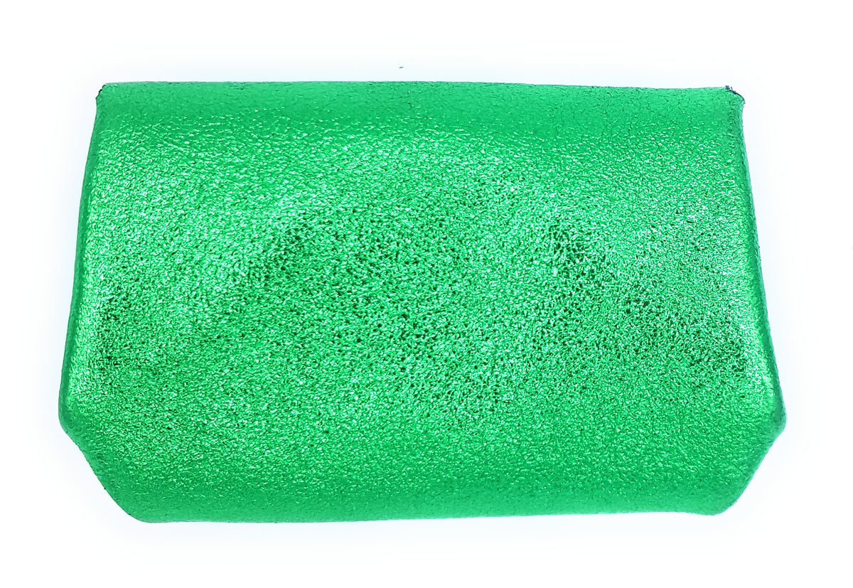 Porte-monnaie Etania en cuir irisé Vert émeraude