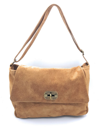 Sac besace Sahale en cuir suèdé ~ Camel