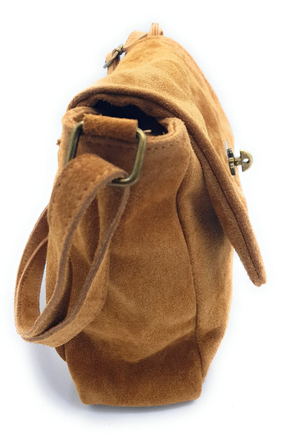 Sac besace Sahale en cuir suèdé ~ Camel