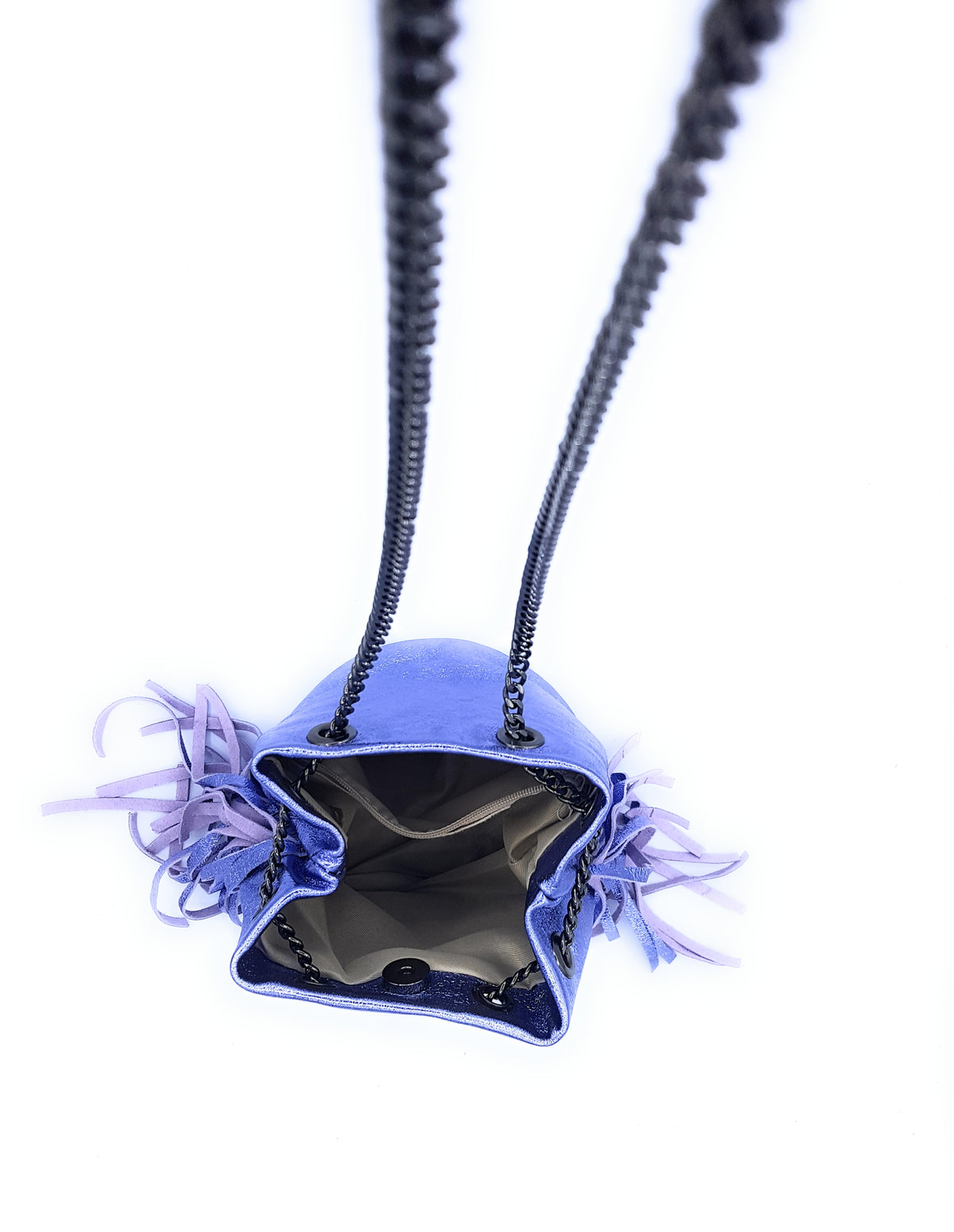 Sac bourse Anoki en cuir irisé Lavande