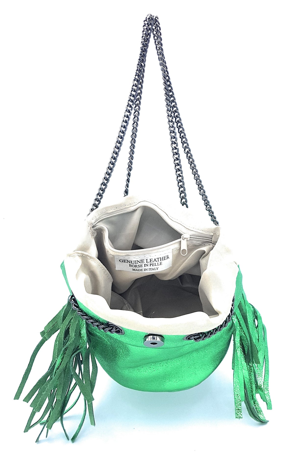 Sac bourse Anoki en cuir irisé Vert émeraude