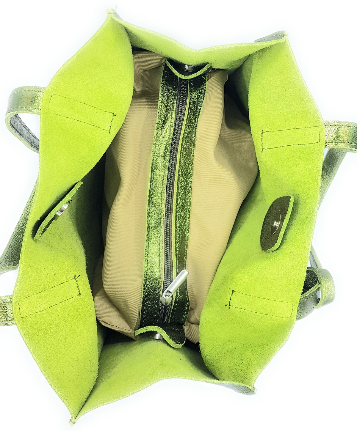 Sac shopper Dena en cuir irisé ~ Kaki