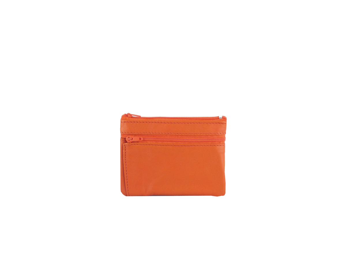 Porte-monnaie Isi en cuir revalorisé ~ Orange