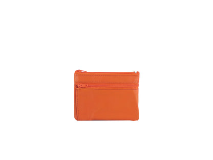 Porte-monnaie Isi en cuir revalorisé ~ Orange