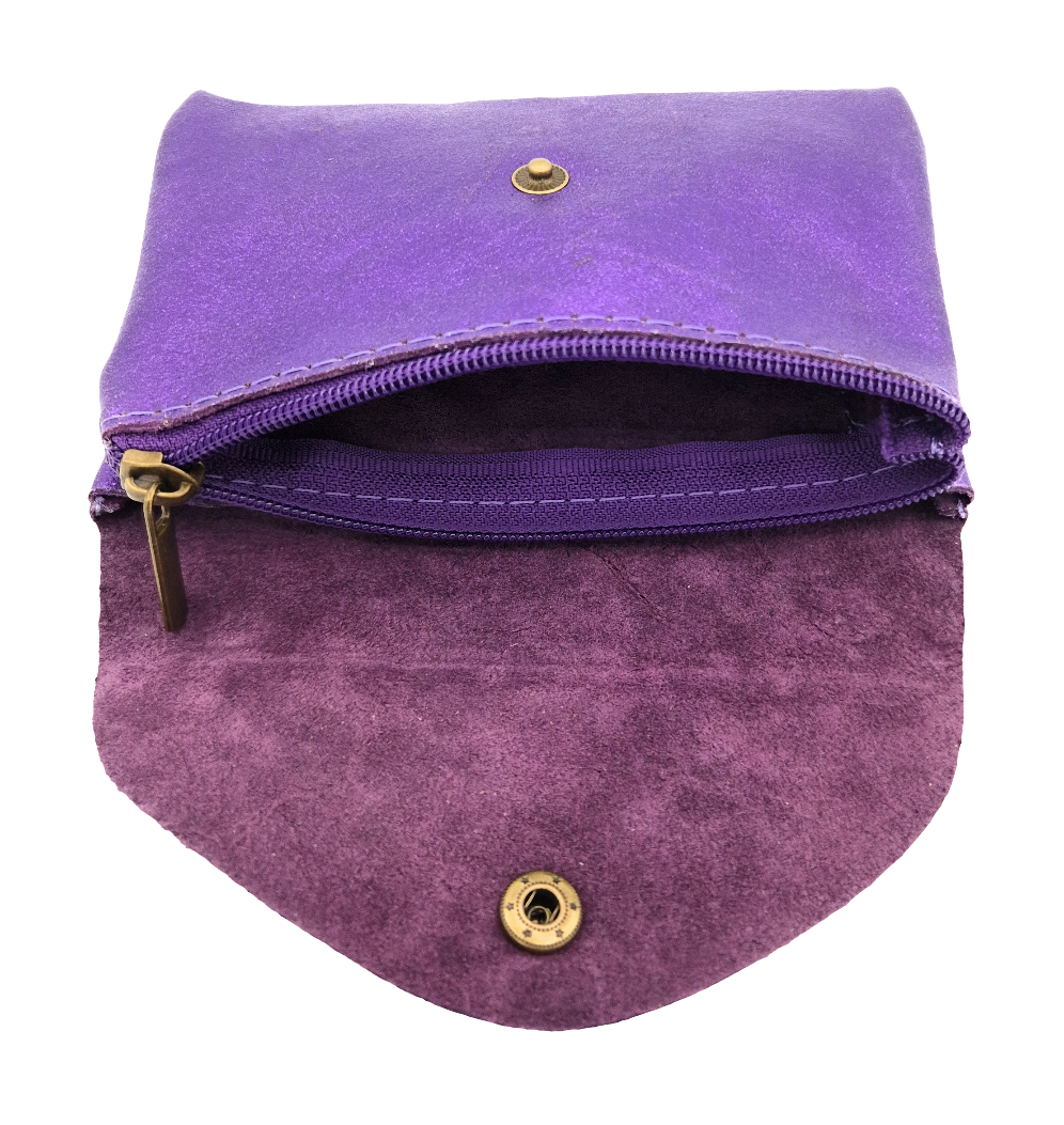 Porte-monnaie Aquene en cuir irisé ~ Violet