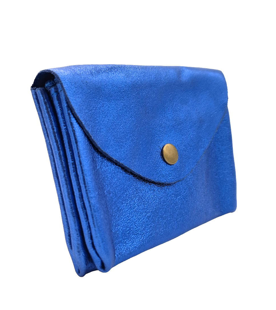 Porte-monnaie Aquene en cuir irisé ~ Bleu royale