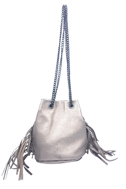 Sac bourse Anoki en cuir irisé ~ Étain