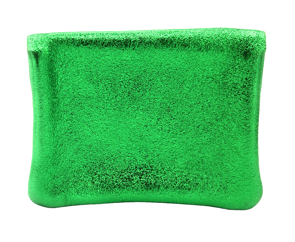 Porte-monnaie Aponi cuir irisé italien ~ Vert émeraude
