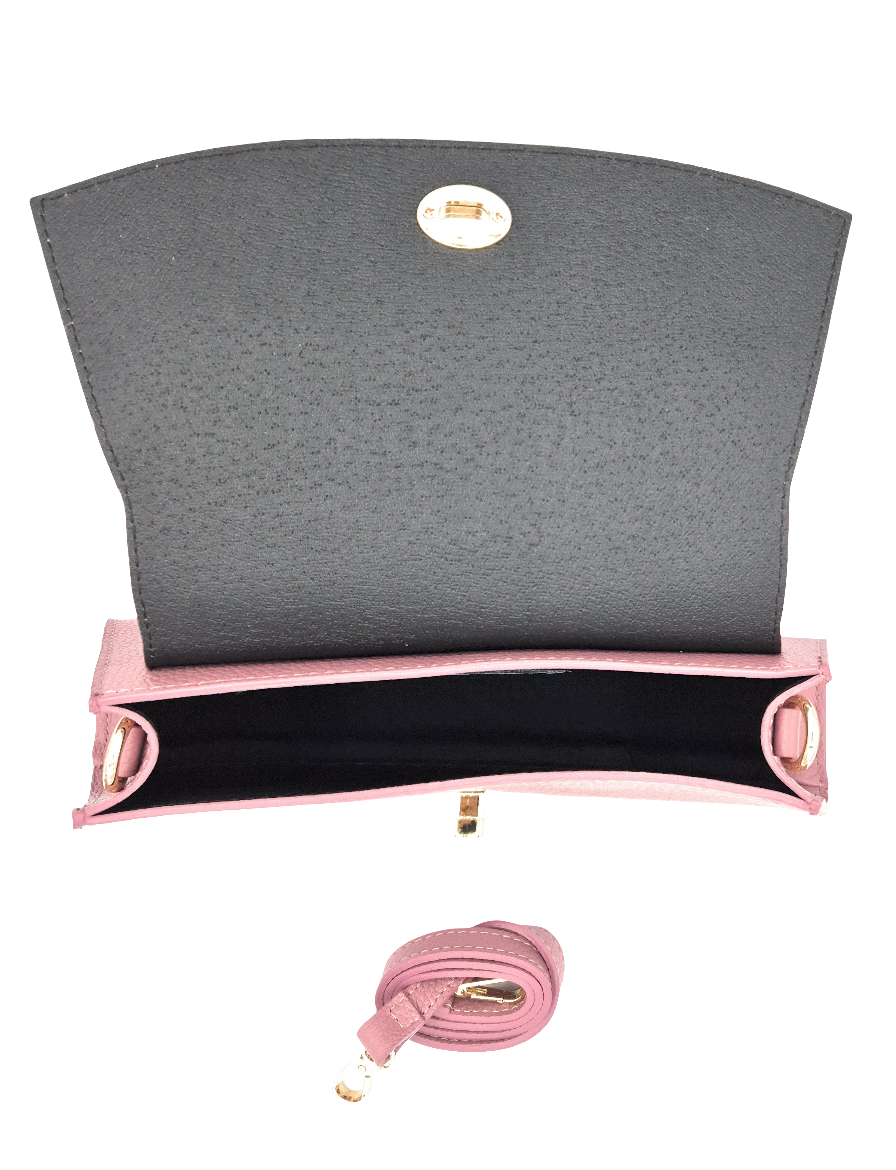 Sac demi lune en cuir à bandoulière Paco