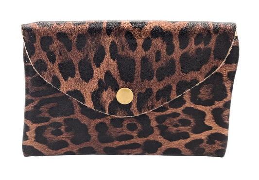Porte-monnaie Aquene en cuir irisé ~ Leopard