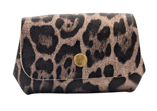 Porte-monnaie en cuir irisé Etania ~ Leopard