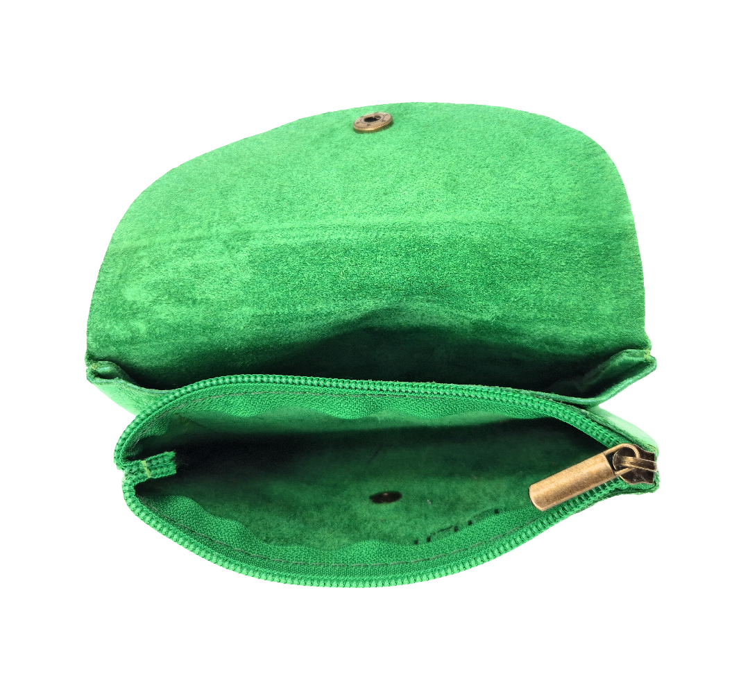 Porte-monnaie Aquene en cuir irisé ~ Vert émeraude