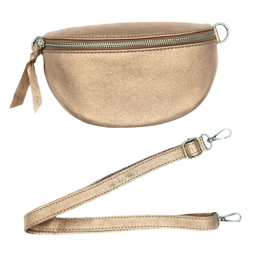 Sac banane en cuir irisé Dyani ~  Champagne