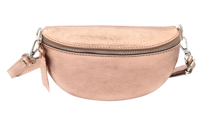 Dyani Iridescent Leather Fanny Pack ~ Champagne