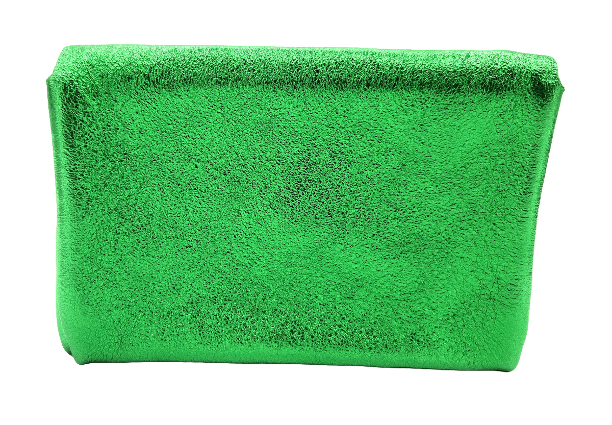 Porte-monnaie Aquene en cuir irisé ~ Vert émeraude