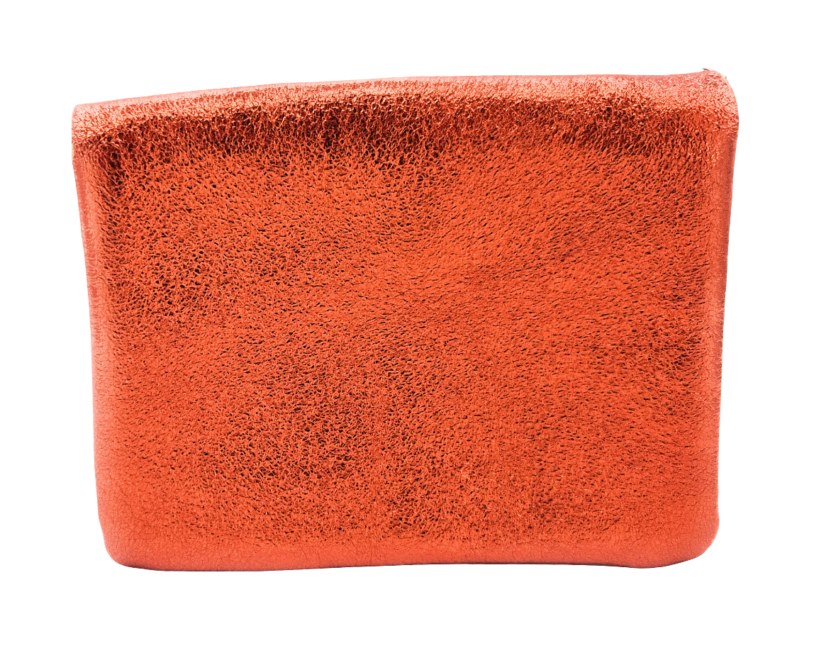 Porte-monnaie Aponi cuir irisé italien ~ Orange
