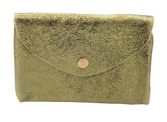 Porte-monnaie Aquene en cuir irisé ~ Kaki