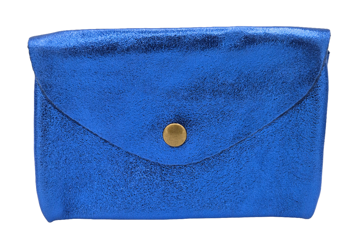 Porte-monnaie Aquene en cuir irisé ~ Bleu royale