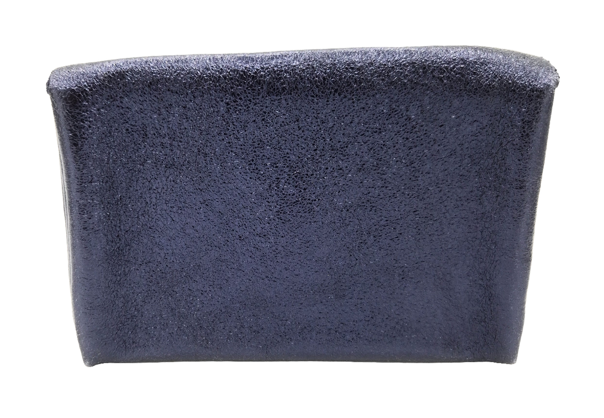 Porte-monnaie Aquene en cuir irisé ~ Bleu marine