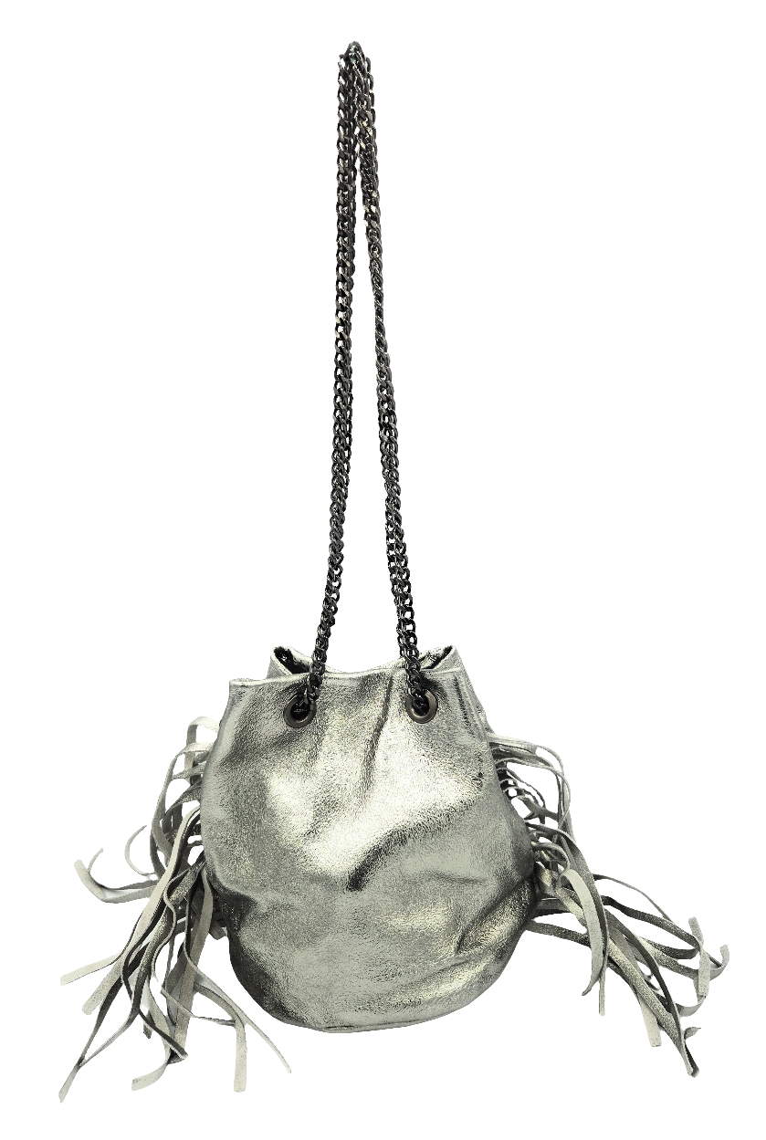 Sac bourse Anoki en cuir irisé ~ Argenté