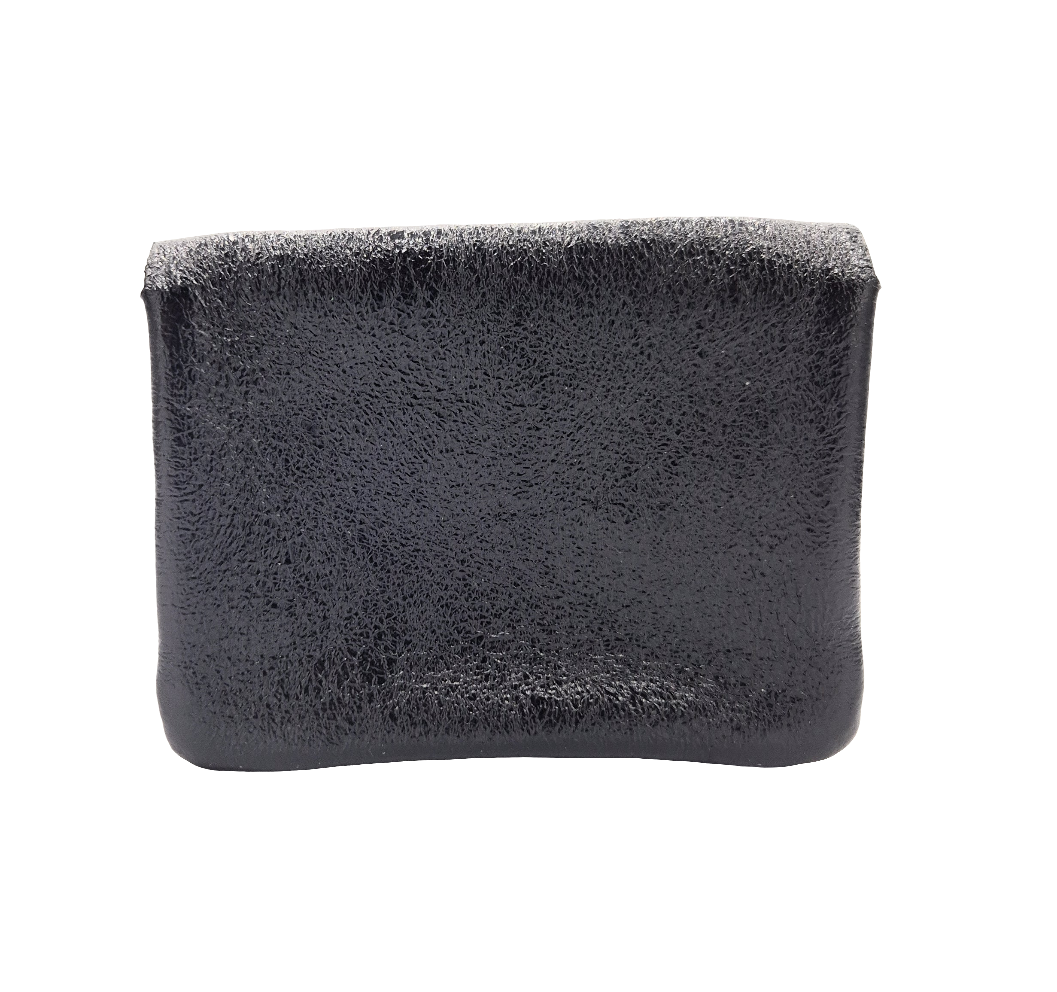 Aponi iridescent leather purse ~ Black