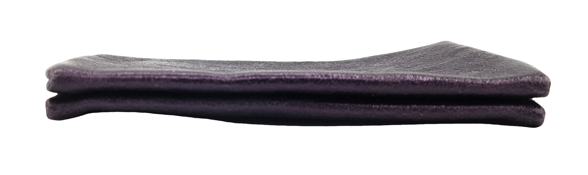 Aquene iridescent leather purse ~ Aubergine 
