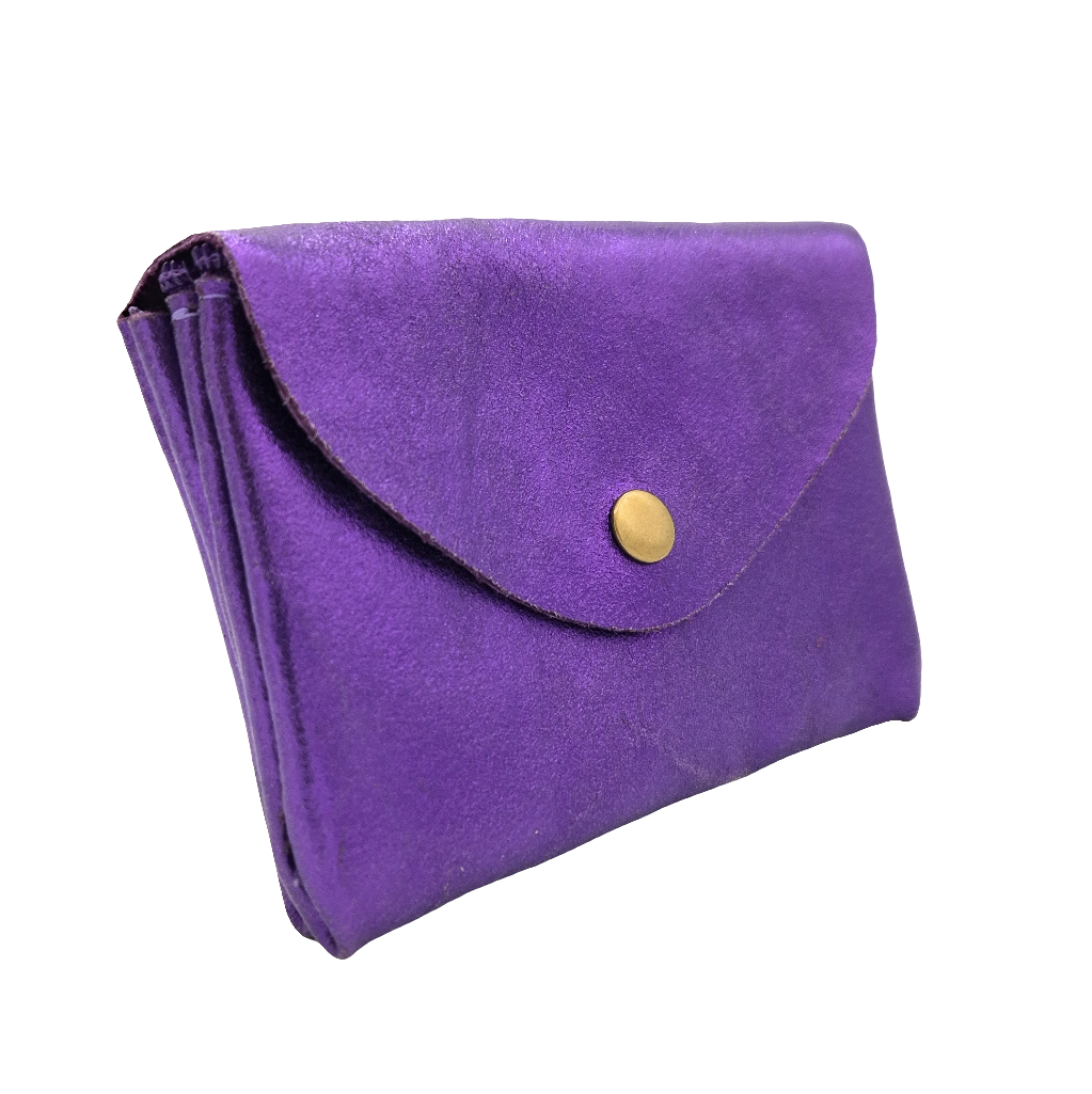 Porte-monnaie Aquene en cuir irisé ~ Violet