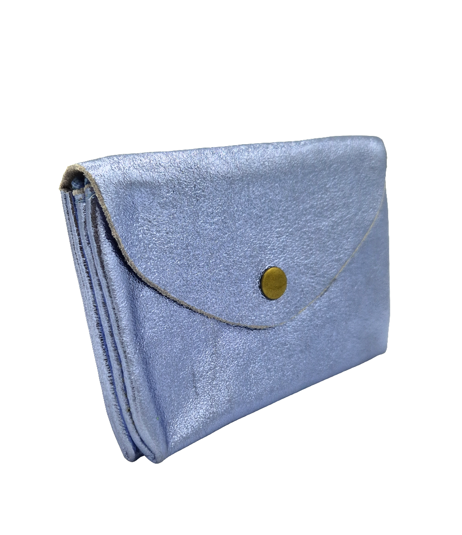 Porte-monnaie Aquene en cuir irisé ~ Lavande